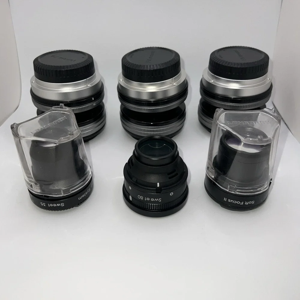 Lensbaby Swap Optic Set Sweet80 Sweet35 Soft Focus2  Compsser Pro2‎ 6 Piece Set